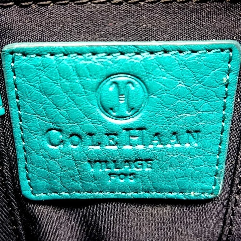 Cole Haan Village F05 Teal Blue Leather Satchel Bag